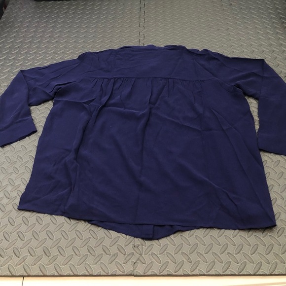 Eileen Fisher 100% Silk Button Down Shirt Womens XL Purple Long Sleeve Blouse - Picture 7 of 8